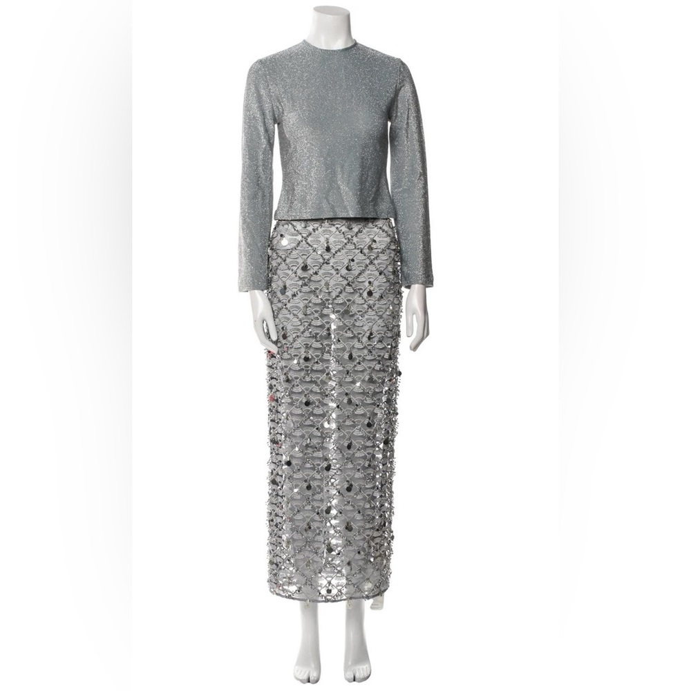 Johanna Ortiz life mesh embroidered maxi skirt withh top